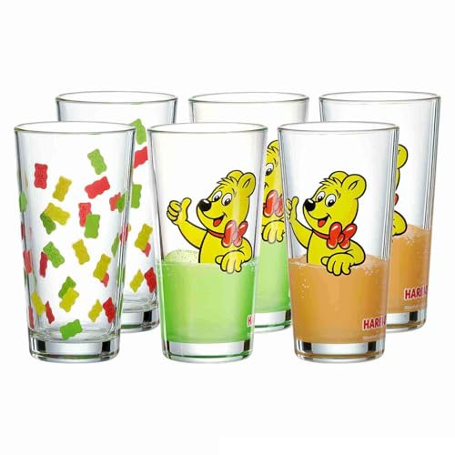 Ritzenhoff & Breker Haribo Trinkgläser-Set 6-teilig, 380 ml – Bunte Goldbären-Gläser, spülmaschinengeeignet, ideal für Kindergeburtstag & Party – Mehrfarbig