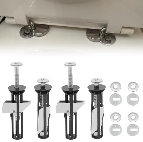 4 Stück Heavy Duty Toilettensitz-befestigungsbolzen-kit, Toilettensitz Befestigungsbolzen, WC Sitz Schrauben, Toilettendeckel Schrauben, Befestigung Toilettendeckel, Verriegelungsbolzen Toilettensitz