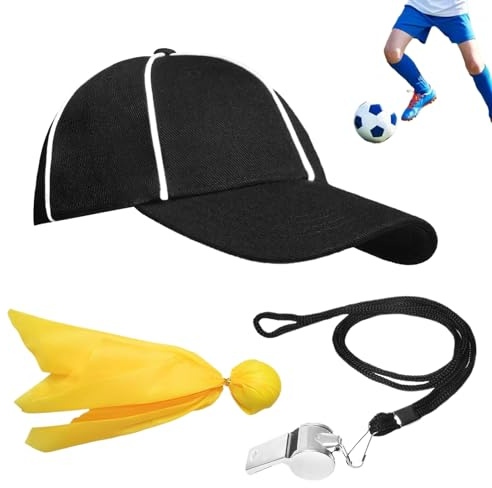 Domare tillbehörskostym - Multifunktionellt set med hattflagga och visselpipa | Domare straffflagga och visselpipa | för baseball basket fotboll volleyboll halloween cosplay scenframträdanden