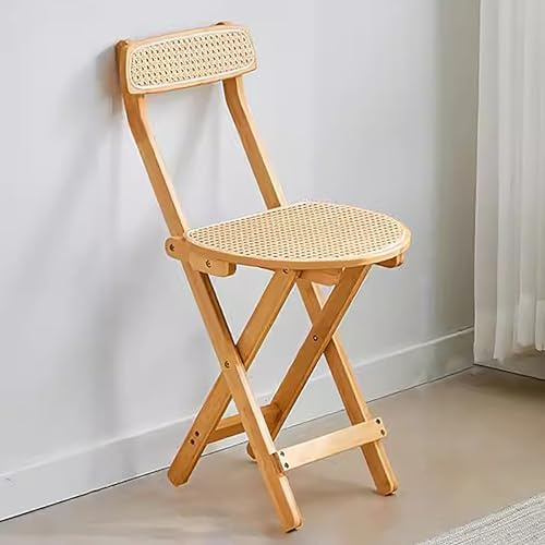 Sedia da cucina pieghevole compatta sgabello da giardino per casa e esterni, perfetta per cucina, isola e caffè, colore naturale, di piccole dimensioni