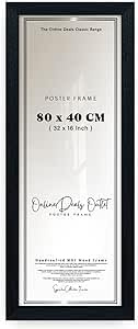 OD Deals 80x40 cm Black Panoramic Picture Frame Engineered MDF Flat Edge with Acrylic Cover for Prints, Images, Wall Hanging 800x400 mm