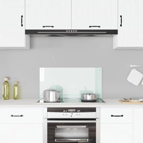 Mokuyary Kitchen Backsplash White 80 x 40 cm Tempered Glass Splashbacks for Cookers, multiple sized kitchen splashbacks for walls