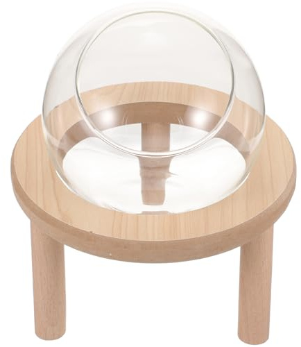 Kisangel Kleine Hamster Sandbadewanne aus Glas mit Holzsockel Transparentes Sandbad für Kleintiere Wie Hamster und Rennmäuse Abgerundete Kanten Badewanne für Käfig und Haustierpflege