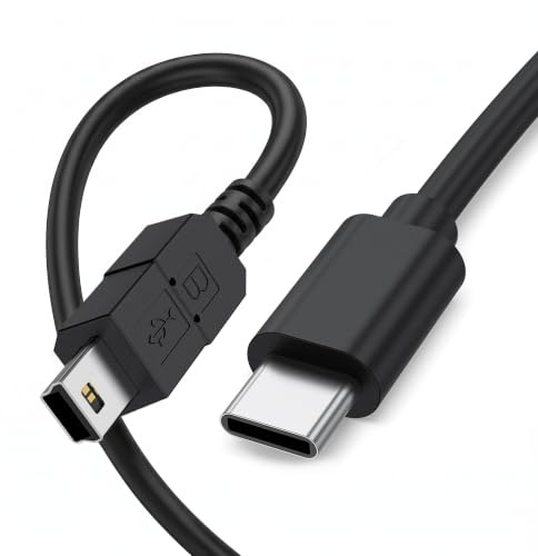 TwinkleHom USB C to Mini USB Cable 1.5m, Data Transfer Charging Cord Compatible with Canon Nikon DSLR Camera, GoPro Hero 3/4, GPS, TI-84 Calculator, PS3 Controller, Dash Cam and More