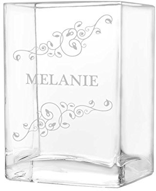 polar-effekt kleine Blumenvase Vase Personalisiert mit Gravur - Geschenkidee zur Hochzeit oder Muttertag - Motiv Blumenranken