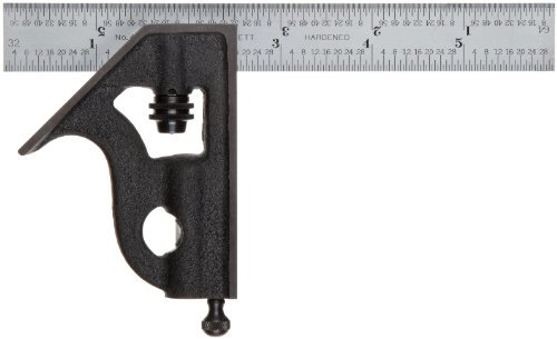 Starrett C11H-6-4RTCAL Quadratischer Kopf aus Gusseisen mit satinierter Chrom-Klinge Kombinationswinkel 15,2 cm Größe mit einem NIST-Tracable Kalibrierungszertifikat mit Daten