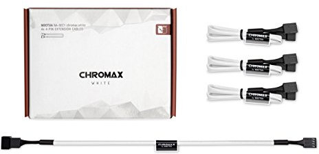 Noctua NA-SEC1 chromax.white, Cables de Extensión para Ventiladores (30 cm, Blanco)
