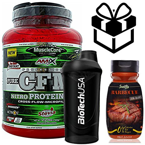 AMIX MuscleCore CFM Nitro Protein Isolate - 1 kg milk Vainilla + Salsa + Mezclador