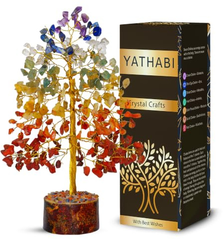 Seven Chakra Tree of Life - Crystal Tree for Positive Energy - - Charkas Crystals - Spiritual Decor - Feng Shui Crystals and Stones - Chakra Decor