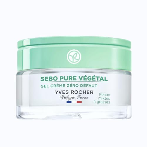 Yves Rocher SEBO VÉGÉTAL mattierende Gel- Gesichtspflege 50 ml | porenverfeinernde Creme für einen strahlend frischen Teint | Gesichtscreme für Tag & Nacht