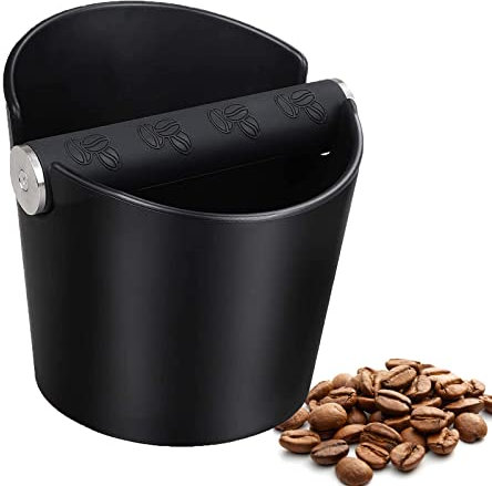 Coffee Knock Box - 4.8 Inch Espresso Grounds Bin With Removable Metal Bar, Shock-Absorbent Barista Accessory for Coffee Machines