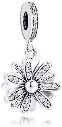 PANDOCCI 2020 Printemps pétillant Marguerite Fleur Perle 925 Argent DIY Convient pour Original Pandora Bracelets Charme Bijoux De Mode, Argent sterling, Argent sterling
