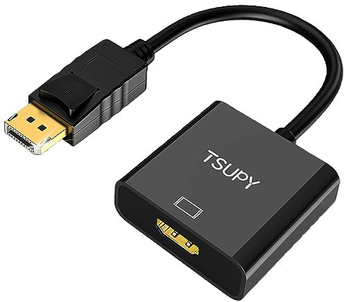 TSUPY Adattatore DP a HDMI, Placcati Oro Connettori Displayport Maschio a HDMI Femmina per Desktop, PC, Laptop, Proiettori Monitor