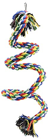 WishLotus Bird Perches, Parrot Colorful Climbing Rope Swing Toys Parrot Stand with Bell and Hanging Clip for Parrots, Budgies, Macaws, Parakeets, and Other Small Birds. (100cm)
