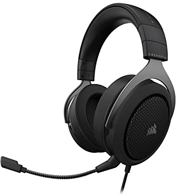Corsair HS60 HAPTIC Stereo Gaming Headset with Haptic Bass - Taction Technology - Discord Certified - iCUE Compatible - PC - Carbon