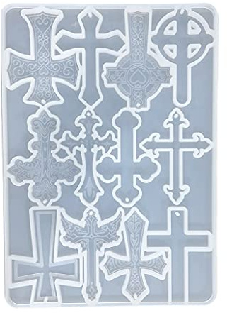 XIANZI Epoxidharz Resin Formen Silikonform Gießform Epoxy Resin Silicone Moulds, Kreuz Anhänger Epoxidharz Form Schlüsselanhänger Anhänger Silikonform DIY Handwerk Schmuck Halskette Gießwerkzeuge