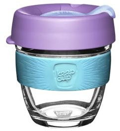 KeepCup Brew, Reusable Coffee Cup - Tempered Glass and Splashproof Sipper, S 8oz/227ml - Moonlight