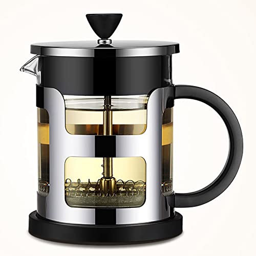 French Press Kaffeebereiter Kaffeemaschine Für Camping Reisegeschenke, Edelstahl Kaffeekanne Mit 3 Stufen Filter, Hitzebeständige Manuelle Kaffeepresse Aus Borosilikatglas Teebereiter, Einfache Reini