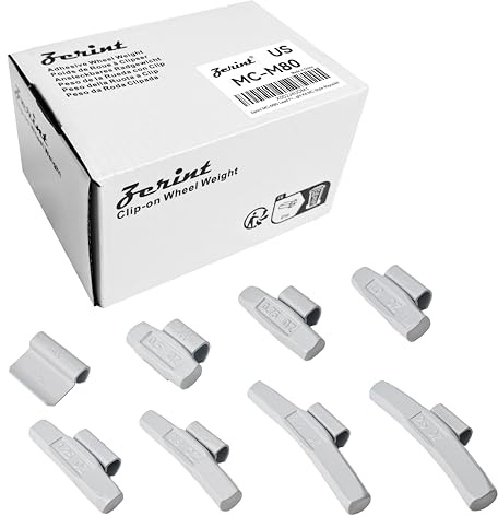 ZERINT AW-M80 Wheel Weight Kit AW Style Grey 80 pcs/kit: 1/4 oz, 1/2 oz, 3/4 oz, 1 oz 15 pcs Each, 1 1/4 oz, 1 1/2 oz, 2 oz and 2 1/2 oz 5 pcs Each