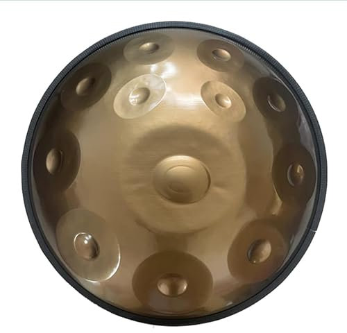JTYX Handpan Drums Sets, Steel Musikinstrument d-Moll 22 Zoll Hand Drum mit Soft Pan Bag, Gold, 22Inch 12Notes