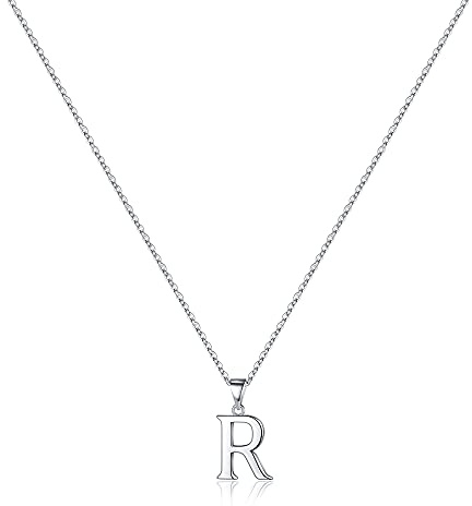 TINGN Halskette Damen Silber 925 Kette, Hypoallergene Silber Kette mit Buchstabe Anhänger Kette Silber Halskette Geburtstag Geschenke für Frauen Mama Freundin Teenager Mädchen (mit Geschenkbox)