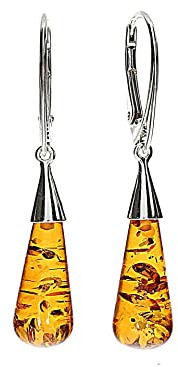 Orecchini in ambra di Artisana, orecchini a goccia in ambra e argento sterling 925/000