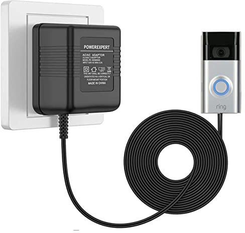 Türklingel Transformator, 24V 500mA Netzteil Adapter Transformatoren Kabel Smart Home Zubehör Kompatibel für Ring Türklingel Video Türklingel 2 Pro (10m schwarz)