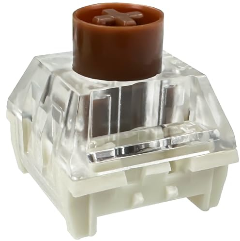 Zjmehty Leise Tastaturschalter, Kailh Box Stummschaltung, braune Schalter für mechanische Tastatur, 3-polig, 45 gf taktil/Tippen & Gaming/wasserdichte Schalter (stummes Braun,108 Stück)
