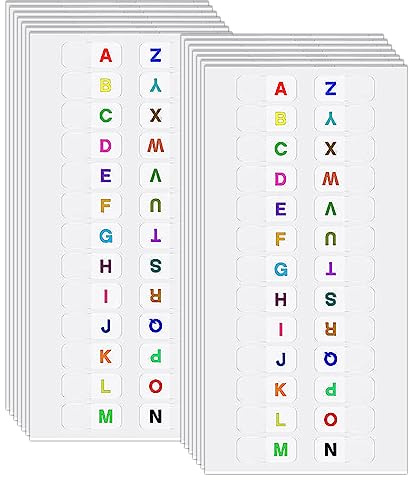 Lot de 260 étiquettes d'index multicolores de A à Z avec 26 lettres autocollantes pour cahier, fichier, page, carnet d'adresses, dossier, Papeterie