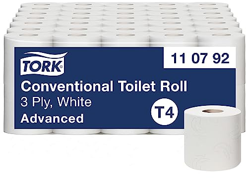 Tork weiches Kleinrollen Toilettenpapier Weiß T4, Advanced, 3-lagig, 10 × 150 Blätter, 110792