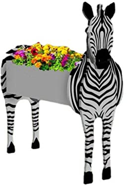 TQQEPOOL Animal Flower Pot,Dog Shape Planter,DIY Cartoon Plant Pot For Succulent Cactus Flower,Interior Outdoor Garden Decoration (Color : Zebra, Size : 34 * 24cm)