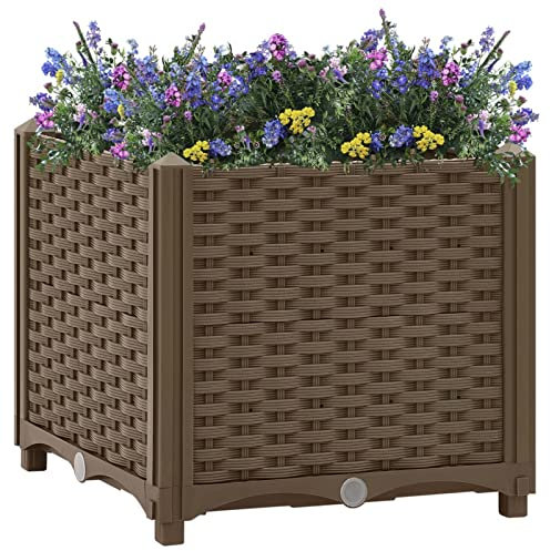 LAPOOH Hochbeet, Palettenrahmen, Hochteich, Gemüsebeet, Kräuterregal Balkon, Blumenbeet, Kräuterspirale, Pflanzhochbeet, Tomatenbeet, 40x40x38 cm Polypropylen