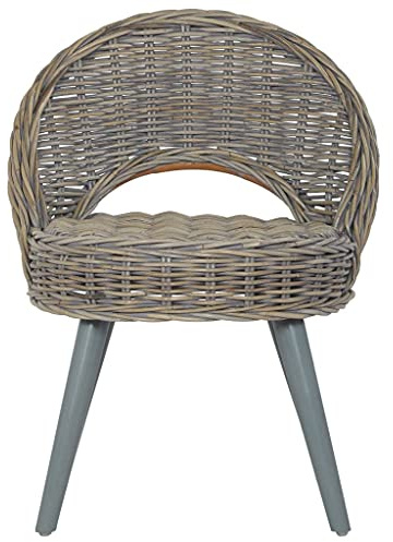 CKioict Lesesessel Cocktailsessel Moderner Polstersessel Sessel Kubu-Rattan GrauGeeignet für Büro, Schlafzimmer, Arbeitszimmer