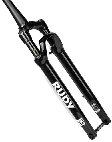 QAINKUN Federgabel 700C Rennrad Gabel Suspension 100 * 12MM Luft Und Öl Stoßdämpfer Konische Off-Road Disc Bremse Gabel kies Fahrradgabel(Glossy UD White Logo)
