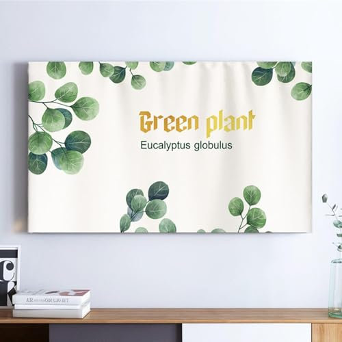 HSTANGKY Housse De Protection pour Téléviseur 32-80 Pouces Tissu Doux en Microfibre Antistatique avec Fond Antidérapant pour Écran Plat LCD LED TV Facile À Nettoyer Et À Ranger-plant3||65inch