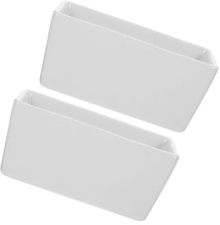 Holibanna 2piezas Azucarero De Cerámica Blanco Recipiente Rectangular Para Dulces Para Cocina De Estilo Rústico Organizador De Azúcar y Sal