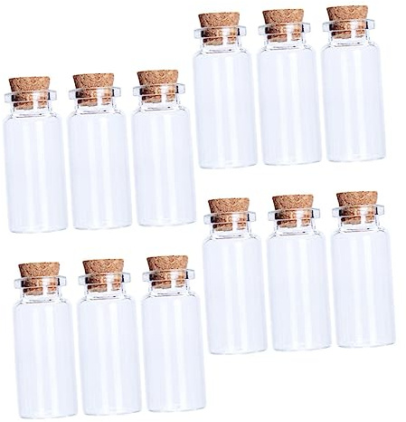 Mobestech 20stücke Verkorkte Flasche Aus Glas Transparente Nachrichtenglas-flasche Als Aufbewahrungsflasche Oder Dekoflasche Geeignet Diy-flaschen Zum Befüllen