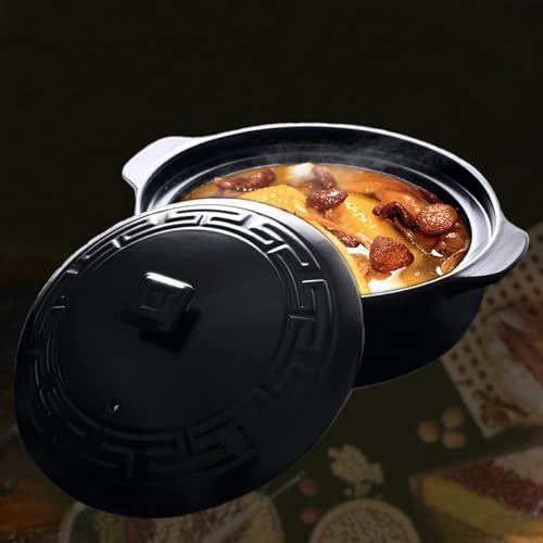 Hob to Oven Casserole Dish with Lid,Ceramic Terracotta Stew Pot, Non-Stick Cooking Pot for Slow Cooking, Microwave Dishwasher Safe