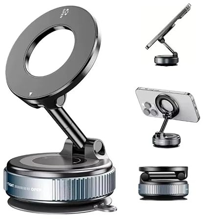 TUKEFEV Supporto Telefono Auto per Magsafe, Porta Cellulare Auto Magnetico, Calamita per Cellulare Auto con Compatibile con iPhone17 16 15 14 Pro Max XR X 8 Samsung Galaxy& Android Smartphones