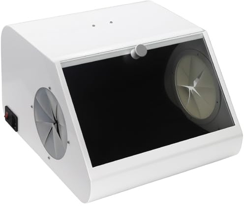 Sandblasting Cabinet with Built-in Double Fan and Light, Dust Proof Box for Dust Trimming, Large Window for Easy Viewing, Bench Top Air Sandblaster
