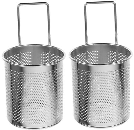 Ciieeo Lot De 2 Passoires Métalliques En Acier Inoxydable Pour Pâtes Panier Filtrant À Nouilles Passoire À Bords Ronds Petite Avec Poignée