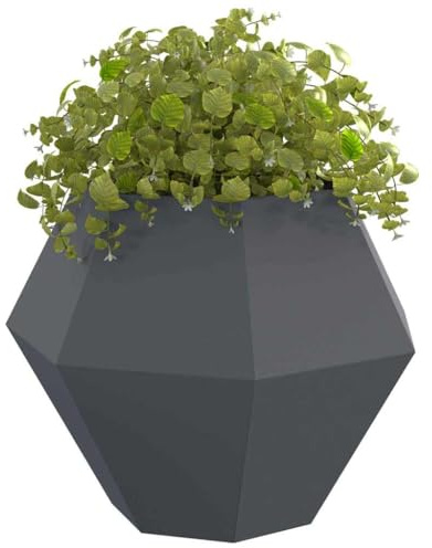 vidaXL Jardinière Anthracite 100 x 100 x 80 cm Acier, Bac à Fleurs extérieur, Support Robuste pour Plantes, décor de Jardin, Pot rectangulaire en Acier