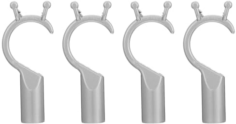 Generico Accessori Appendiabiti 4 Pezzi, Teste Forcella in Metallo Argento per Supporto Bastone Vestiti, Accessori Pratici per Organizzazione Abbigliamento in Casa