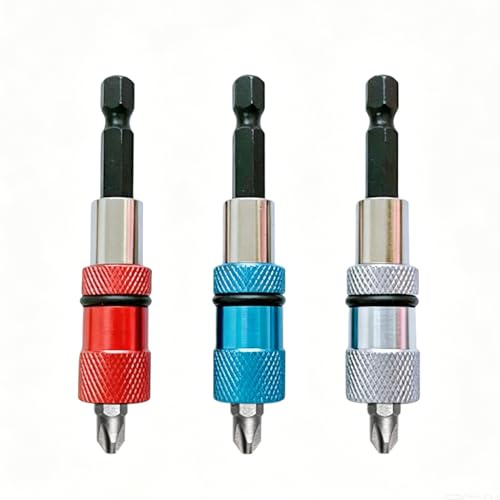 Juego de 3 brocas magnéticas para paneles de yeso de 1/4 pulgadas, vástago hexagonal, soporte para tornillos con cruz para placas de yeso, tornillos para placas de yeso, atornillador de montaje rápido
