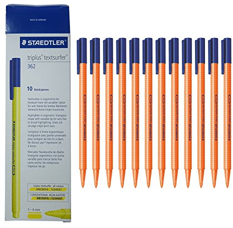 STAEDTLER 362-4 Triplus Textsurfer Textmarker Orange (Packung mit 10)