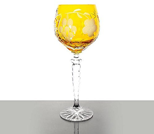 Weinglas Weinkelch Römer Traube Gelb 300 ml Handgeschliffen Kristall