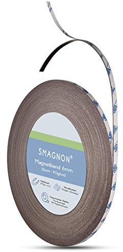 Smagnon Magnetband mit 3M Kleber Kleberücken - Magnetklebestreifen I Magnetisches Klebeband (2 Meter - Typ A, 6mm breite)