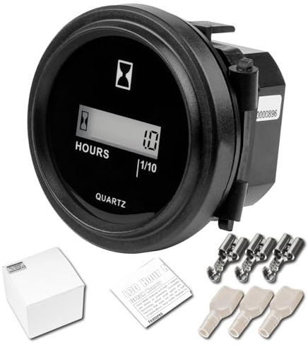 NInE-ROnG Horómetro digital LCD, CA 86-230 V, reiniciable para panel, negro