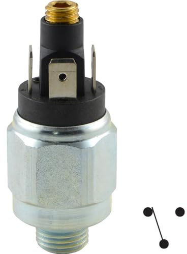 Fittingteile - Druckschalter mit Flachstecker - bis 200 bar für Hydrauliköl Druckluft Wasser (Stahl verzinkt - Wechsler/Einstellbereich: 50-200 bar)