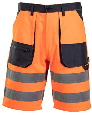 Polstar reflektierende Arbeitshose Kurze Hose Kurz Bermuda Shorts Arbeitsshorts (50)